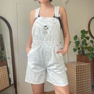 vintage peanuts (snoopy and woodstock) overalls